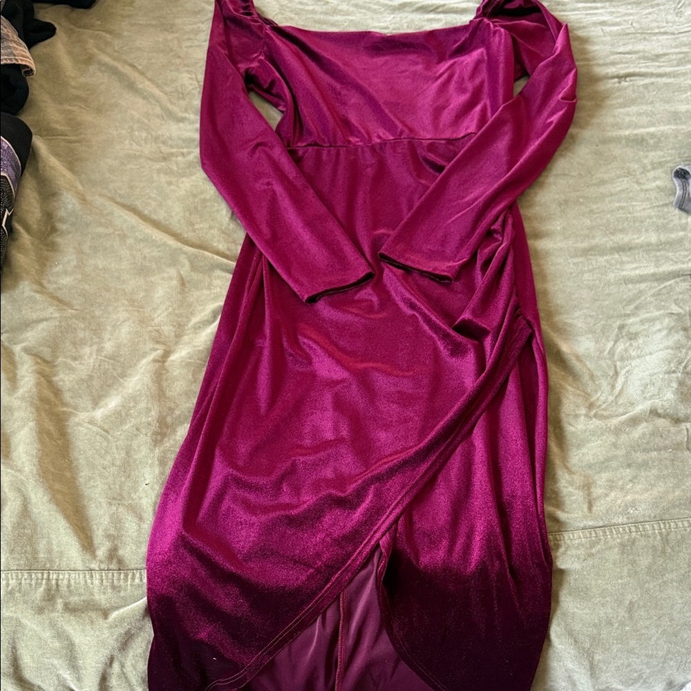 Altar'd State Deep Red Long Sleeve Dress